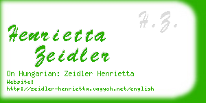 henrietta zeidler business card